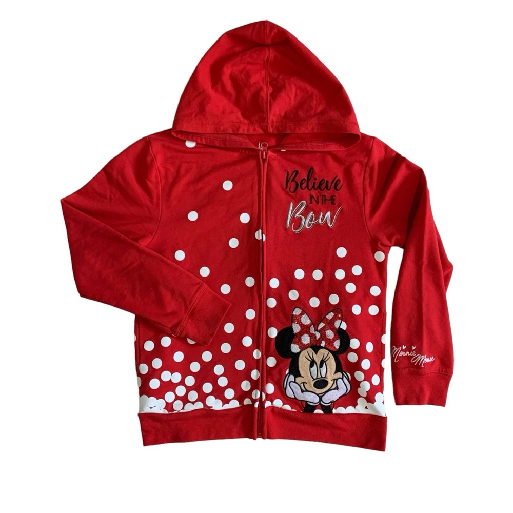 Disney Parks  Minnie Mouse Zip Up Hoodie Size Large